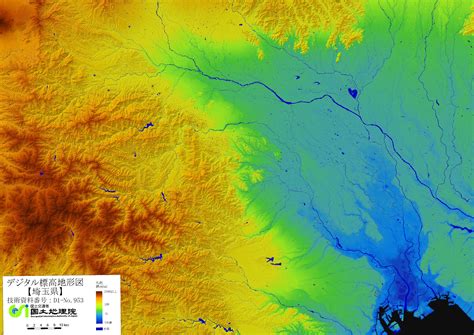 地勢高|無料の地形図、標高、地勢